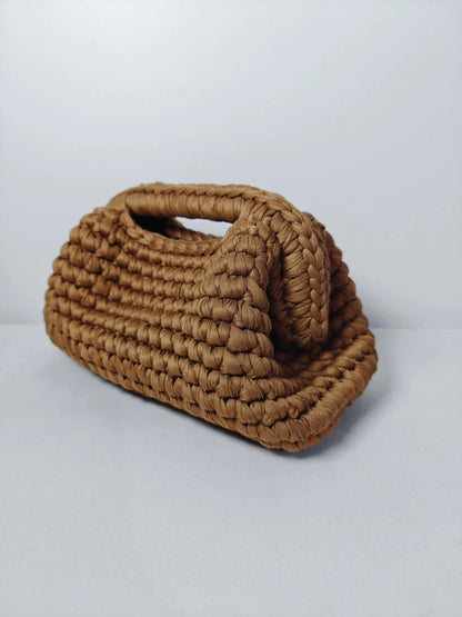 Yingzi Small Crochet Cluth Bag with Handle Handmade Evening Bag Makeup Bag