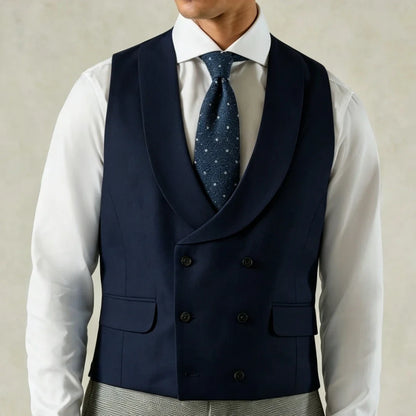 Men Vest Pink Solid Double Breasted With Lapel Waistcoat For Wedding Banquet Business Work Office Casual Daily Men Suit Vest