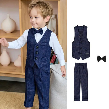 Children Formal Wedding Dress Child Performance Party Dance Costume Baby Boys 1 Year Birthday Suit Newborn Kids Photograph Suit