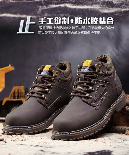 Natural Cow Leather Men’s Women Boots Handmade Retro Winter Autumn Shoes Ankle Snow Boots for Men Top Quality Shoes Dropshipping