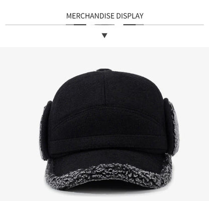 Autumn and Winter New Warm Lei Feng Hat Men's Father Outdoor Leisure Thickened in The Elderly Fleece Hat Baseball Cap Ear Cap