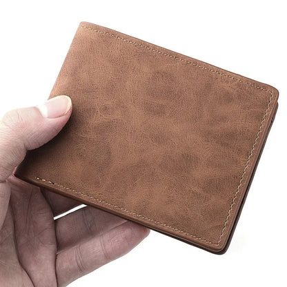 Portefeuille Homme à Plusieurs Fentes Pliant Grande Capacité Porte-Monnaie en Cuir PU Court