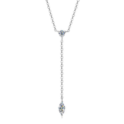 0.4cttw Marquise/round Cut Moissanite Necklace for Women D Color Luxury Pendant 925 Sterling Silver Jewelry Wholesale