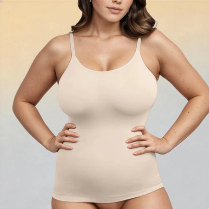 High Quality Women Seamless Cami Single Layer Adjustable Straps Scoop Neck Comfort Body Control Shaping Tank Top