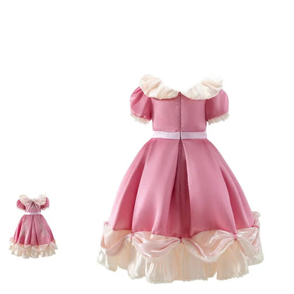 Handmade New Girls Cinderella Princess Wedding Party Dress Summer Girls Birthday Cos Lolita Dress Kids Boutique Birthday Costume