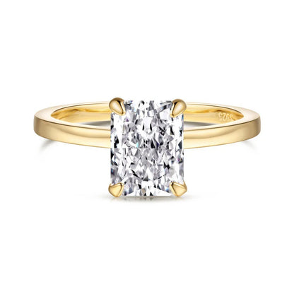 18K Gold Plated 925 Sterling Silver Crushed Ice Cut Lab Sapphire Gemstone Wedding Party Fine Jewelry Rings Wholesale
