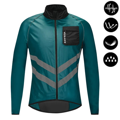 Reflective Cycling Windbreaker Men MTB Bike Jacket Moto Coat Windproof Camping Fishing Cycling Clothes Multi-use Jersey