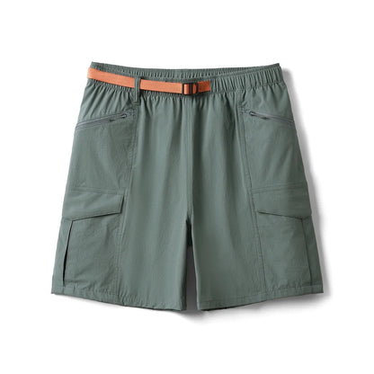 2026 Summer New Oversize 145gsm Elastic Quick Dry Fabric Shorts Men Elastic Wait Cargo Outdoor Shorts