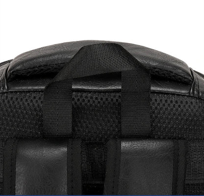 High Quality USB Charging Backpack Men PU Leather Bagpack Large Laptop Backpacks Male Mochilas Schoolbag For Teenagers Boys