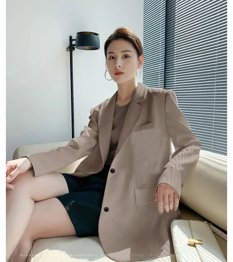 White Suit Jacket Female  2026 New Korean Version Loose Online Celebrity Casual Professional Fashion Small Suit Jacket