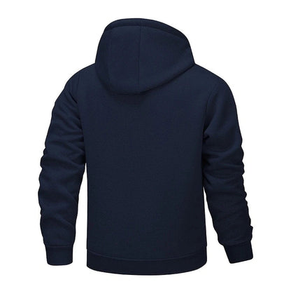 Winter Lambswool Zipper Hoodies Thicken Warm Jackets Long Sleeve Sweatshirts Casual Sports Fleece Black Coats Hooded Men Coat To
