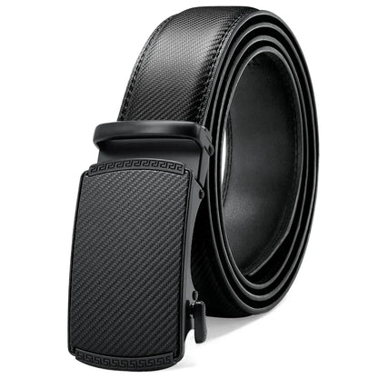Mens Leather Belt Metal Automatic Genuine Leather Belts Leisure Fashion Ratchet Belts for Men Pants Fashion Genuine Leather Belt