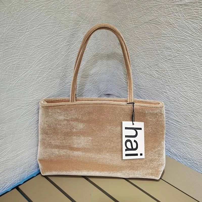 Luxury Premium Designer Elegant Womens Silk Satin Small Tote Solid Color Shoulder Underarm Purse Versatile Fashion Commuting Bag
