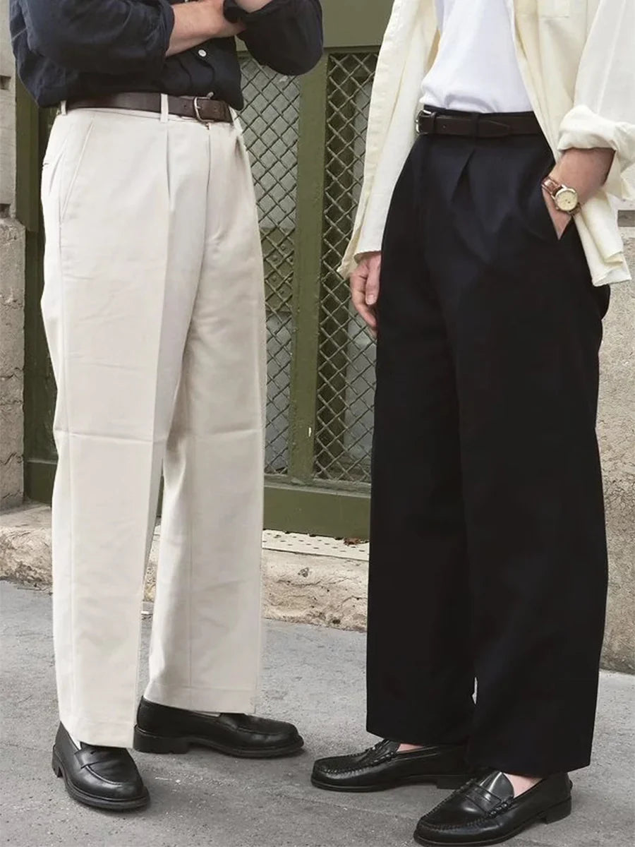 American Retro Lvy Ivy Loose Wide Leg Pants Men's Cotton Straight Leg Casual Pants 9-Inch Pants Can Be Customized