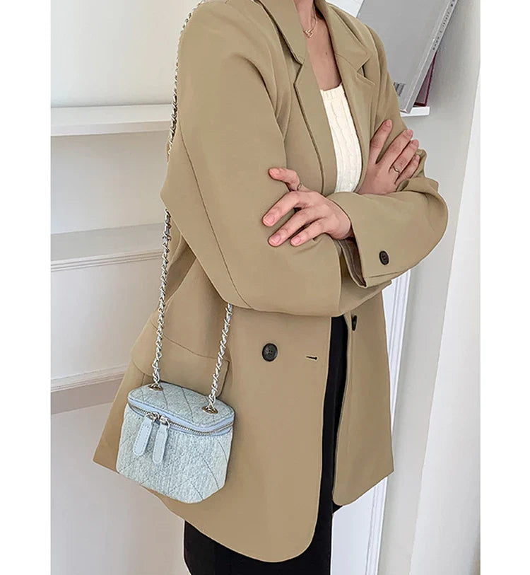Mini Denim Crossbody Bags for Women 2026 Lingge Chains Shoulder Bag Fashion Brands Box Bag Lipstick Coins Purses and Handbags