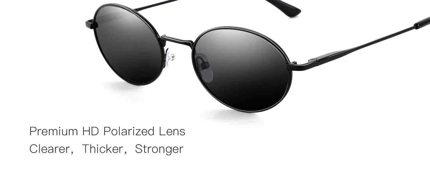 Retro Oval Polarized Sunglasses for Women Men Trendy Round Y2k Sunnies Small 90s Style Vintage Shades Sun Glasses