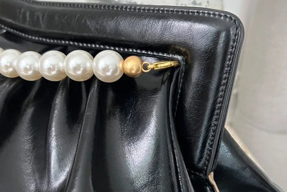 Fashion Folds Women Clutches Pearl Chain Design Lady Handbag Python Banquet Envelope Evening Bag Ladies Clutch Purses Bolsas