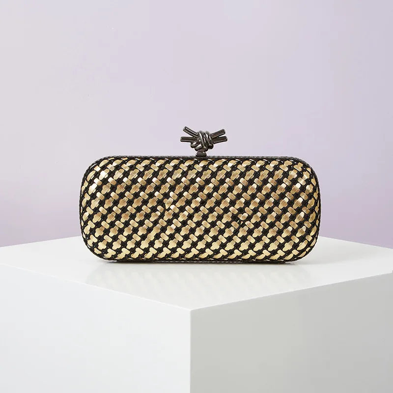 Hand Woven Clutch Purse Luxury For Women 2025 New High Grade Party Wedding Prom Mixed Colors Evening Bag Elegant Trend Chain Bag