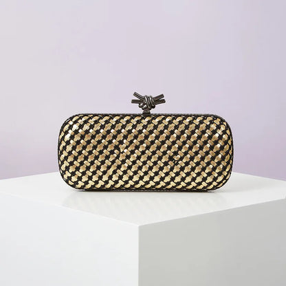 Hand Woven Clutch Purse Luxury For Women 2025 New High Grade Party Wedding Prom Mixed Colors Evening Bag Elegant Trend Chain Bag