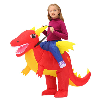 Kids Child Dinosaur Inflatable Costume Unicorn Dress Suits Anime Purim Halloween Party Cosplay Costumes for Boys Girls