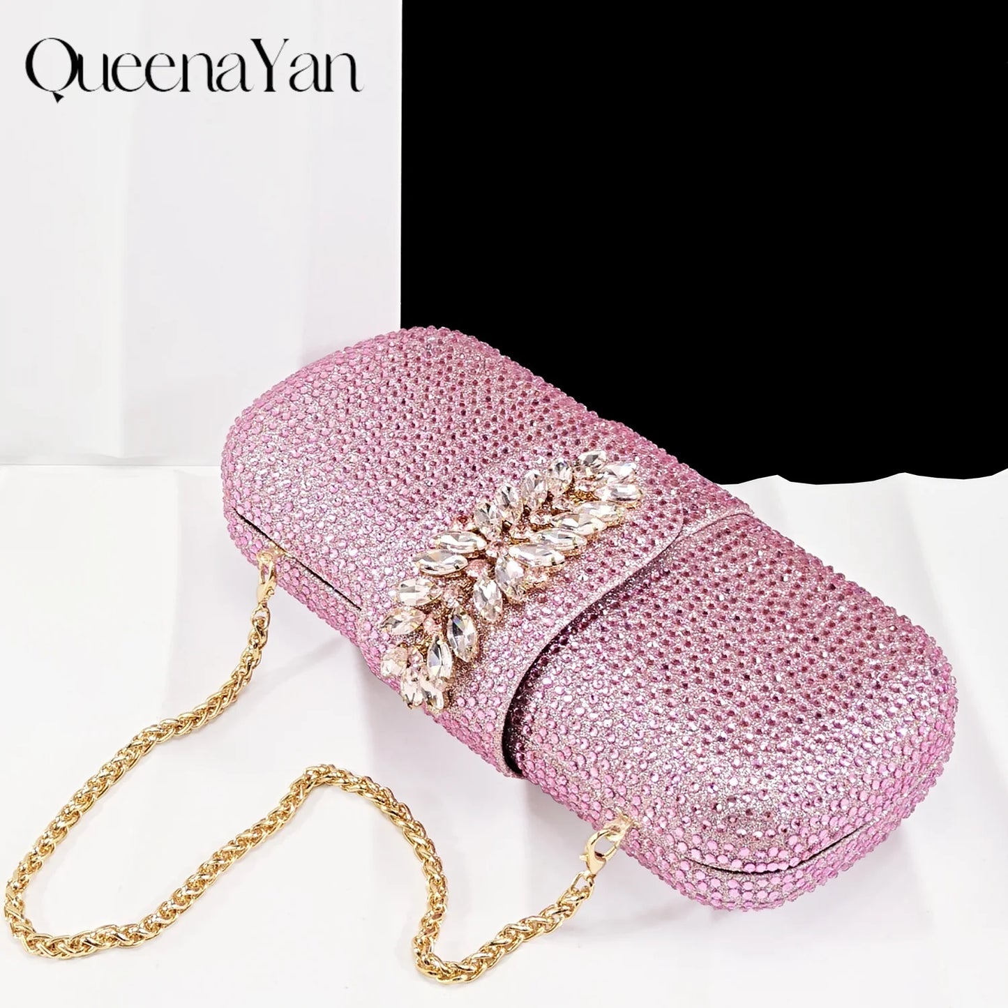 2026 New Shiny Italian Fashion Pointed Toe Women Heel Fashion Rhinestone Decoration Pink Color Shoes And Bag Set