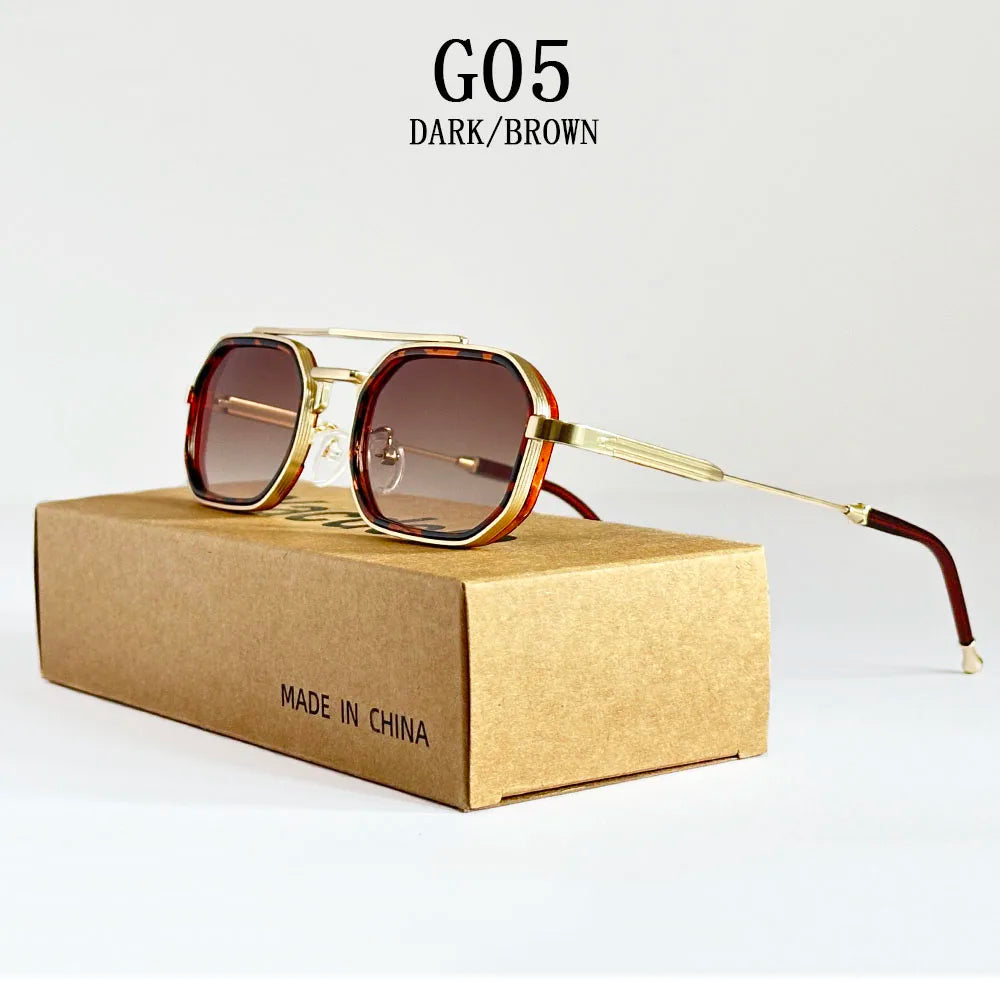 Square Punk Sunglasses For Men Luxury Vintage Steampunk Sunglasses Women Trendy Fashion Glasses Dropshipping Gafas De Sol Hombre