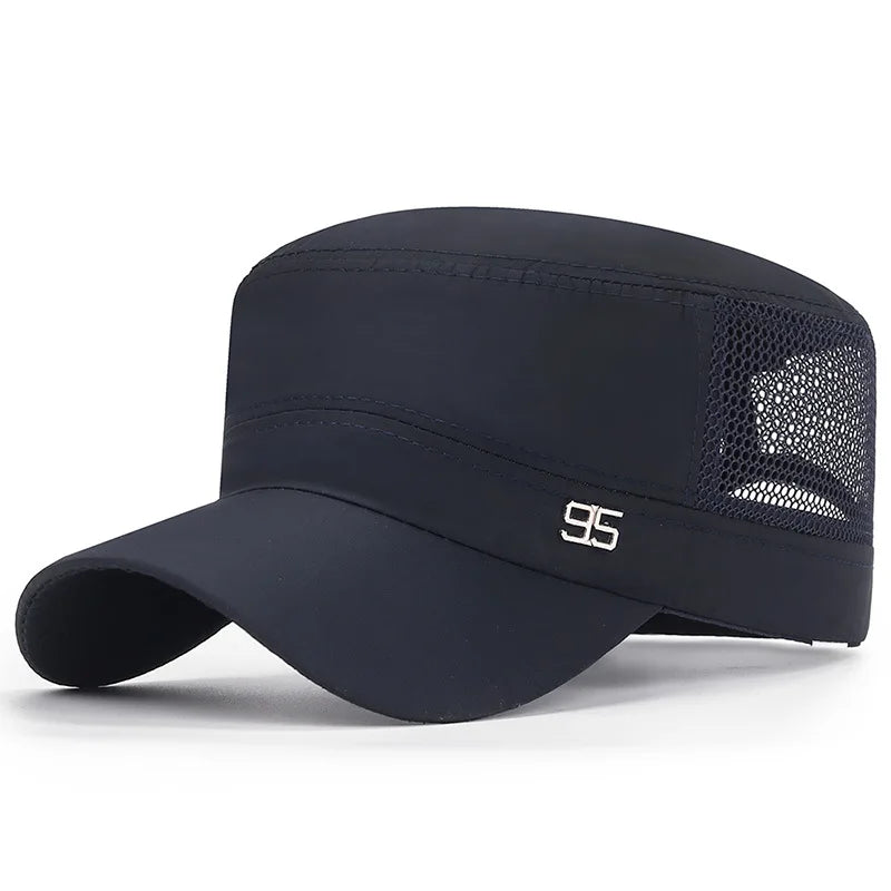 military cap flat top hat men's baseball hat spring summer men's outdoor sunshade mesh hat