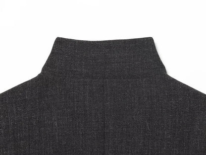 Women's Tailoring Blazers Vintage Office Blazer Woman Faux Wool Coats for Women Streetwear Outerwears Fitted Jacket Women