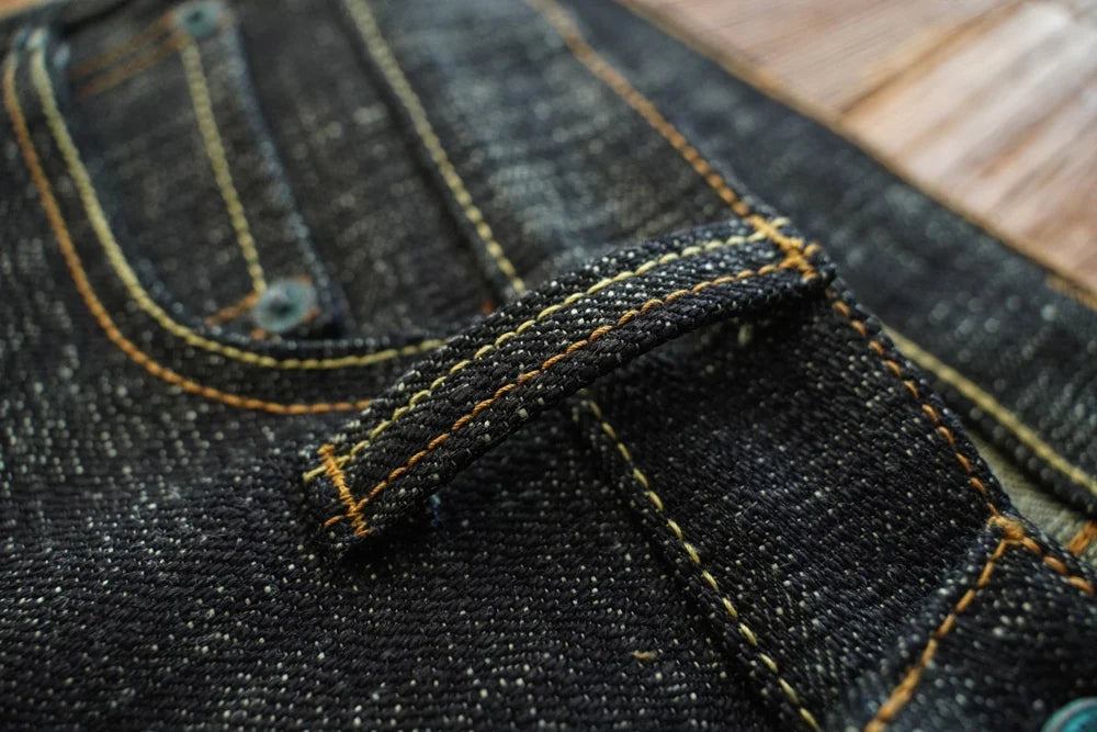 Mens Jeans Sanforized Selvedge Denim Jeans Limited EditionDouble-sided Dyeing 66 Fit 20 Oz