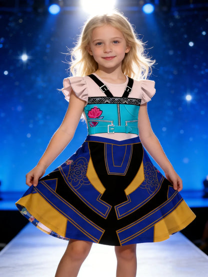 Popular Movie Hallyu Girl Group Black And White Girl Dress With Sequin Print, Party Role-Playing Costume
