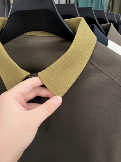 High quality luxury long sleeve polo shirt  men's spring autumn new trend brand cute dog embroidery Korean casual lapel T-shirt