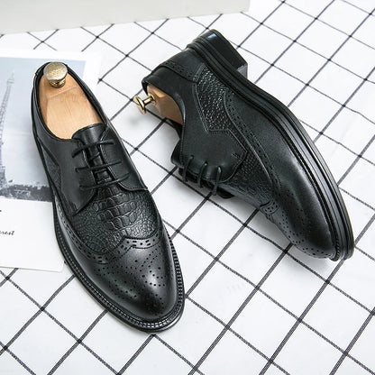 Designer Business Oxfords Formal Wedding Mens Derby Italian Original Crocodile Leather Dress Office Loafers Casual Shoes for Men
