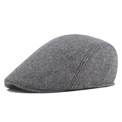 Men Retro Beret British Hats Wool Blend Vintage Herringbone Tweed Men Casual Fashion Hat Flat Keep Warm Caps Gifts