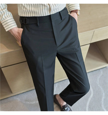Neapolitan Fashion Business Casual Pants Men's Straight Leg Slim Fit Suit Pants Formal Office Social Wedding Dress Pants