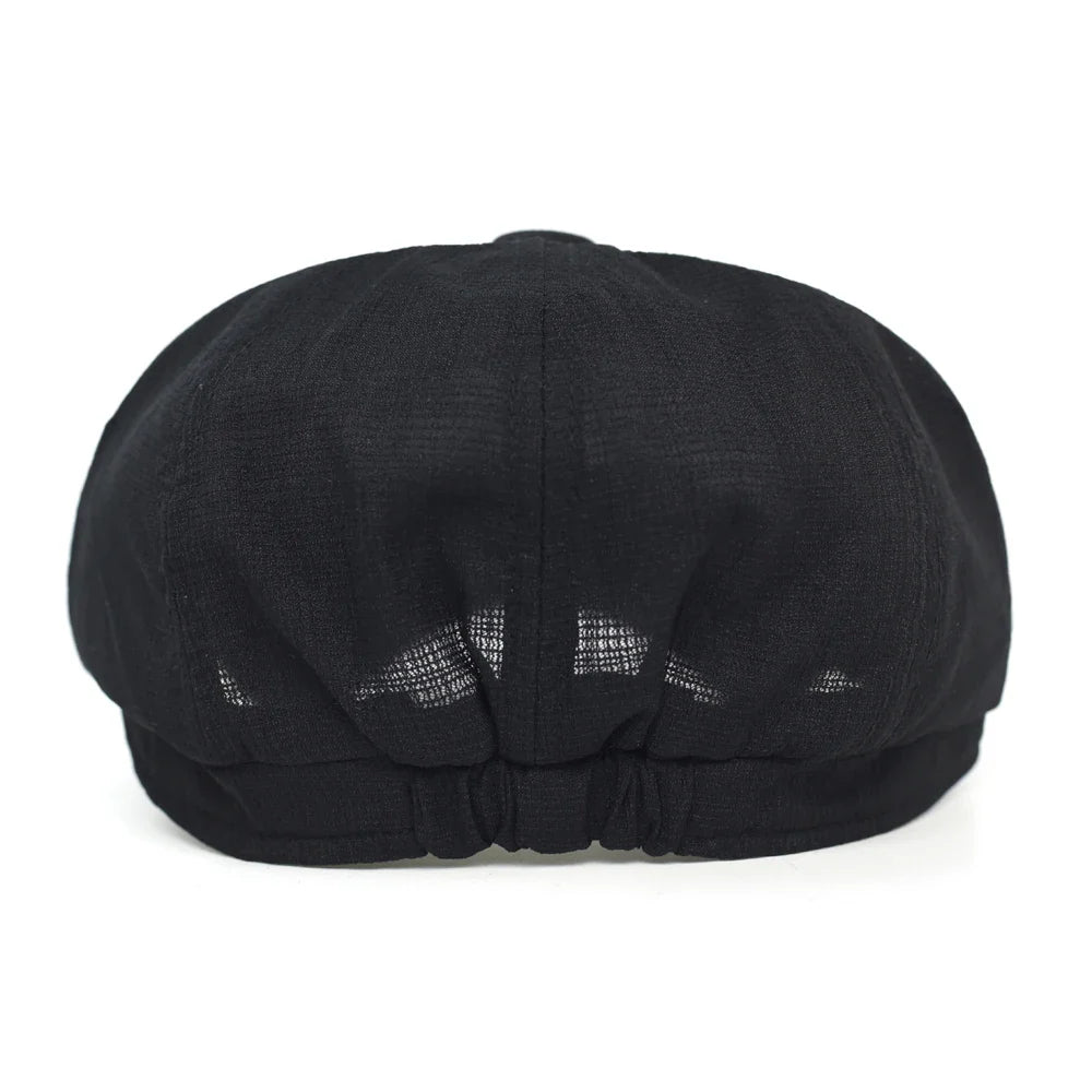 Spring Summer Breathable Mesh Newsboy Caps Men Woman Casual Beret Flat Ivy Cap Soft Solid Driving Fashion Peaked Cap Unisex