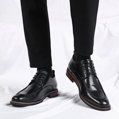 Italian Design Men's Oxford Business Shoes Formal Casual Leather Laces Lace-Up Anti-slip Flat Designer Shoes Comfy Walking Shoes