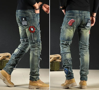 Trousers New Rock Work Wear Straight Jeans for Men Hip Hop Man Cowboy Pants with Pockets Casual Harajuku Classic Aesthetic Denim