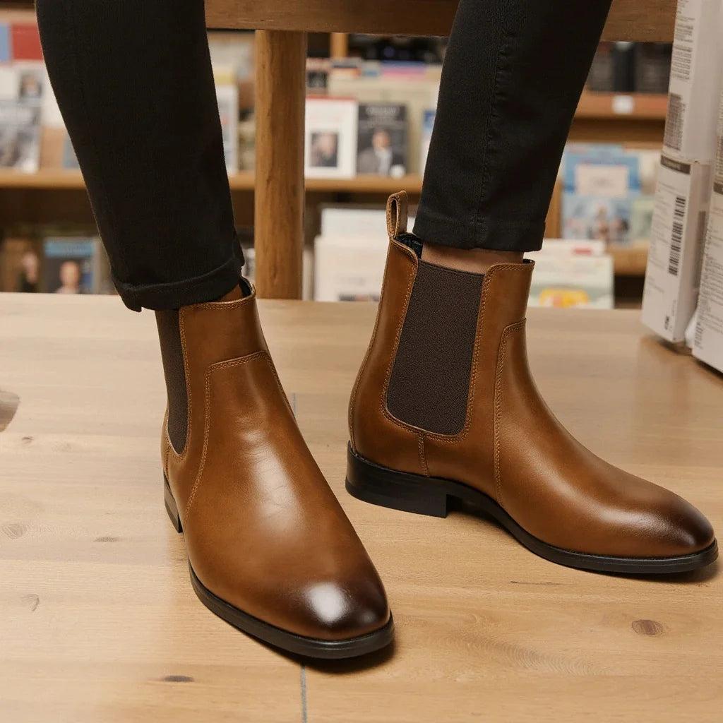 Men Boots Casual 2026 Fashion Brand Comfortable Boots Leather Chelsea boots