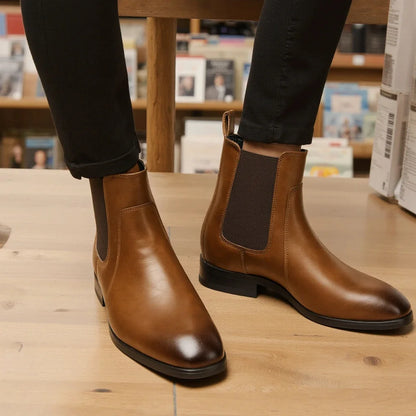 Men Boots Casual 2026 Fashion Brand Comfortable Boots Leather Chelsea boots