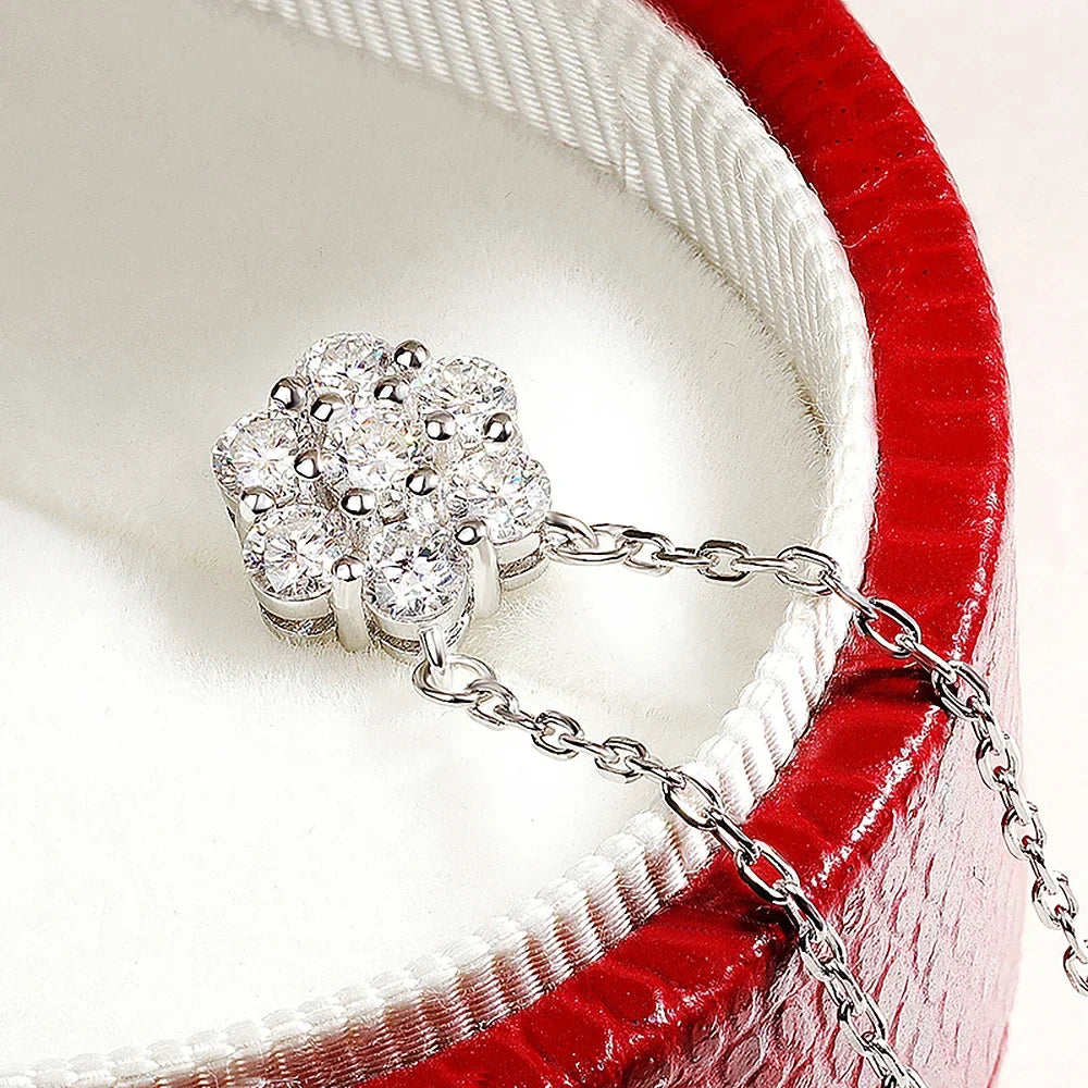 Honeycomb Shape Moissanite Pendant Necklace for Women 925 Sterling SilverCertified Certified 3.5cttw D Color Diamond Neck Chain