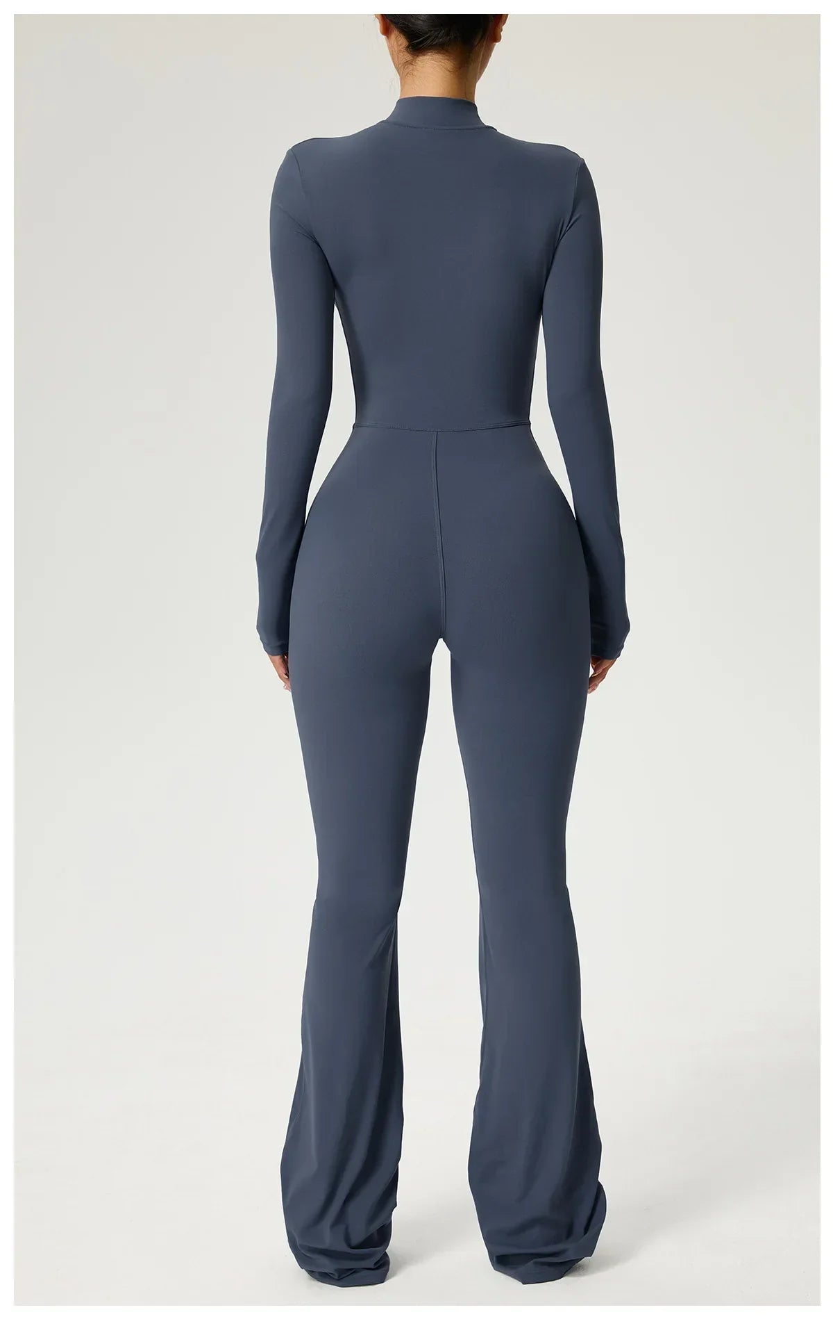 Zipper Jumpsuit Flared Pants Women Clothing Sportswear Gym Yoga Sport Sets Spandex Nylon Workout Sets Women Tracksuit