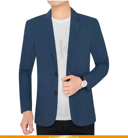 Brand Summer Men Blazers Gray Solid Color Thin Anti Wrinkle Quick Drying Soft Business Suit Blazer Jacket for Man