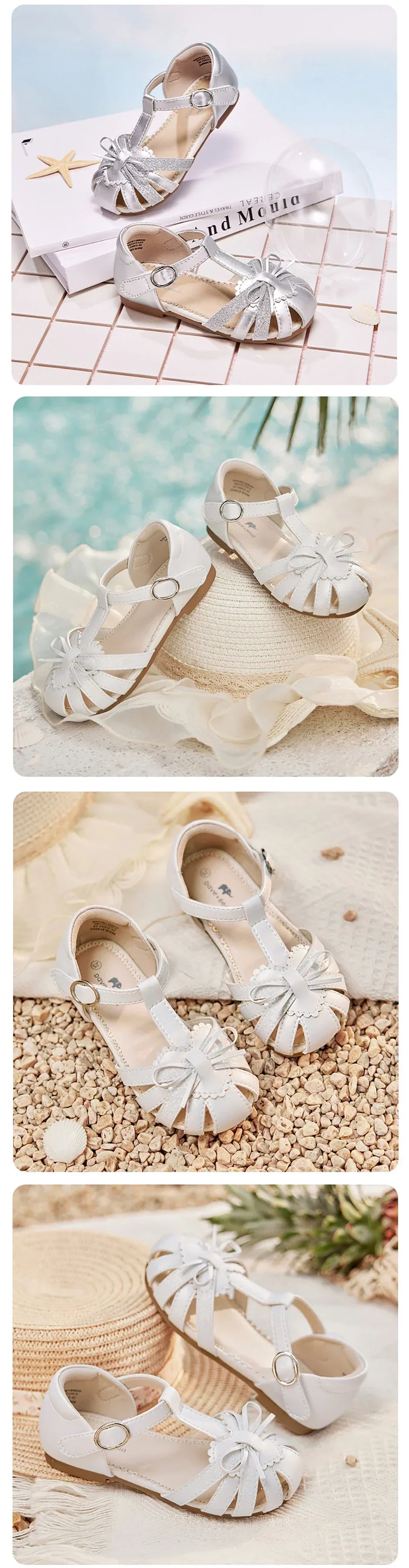 Girls Summer Sandals Children Fashion Shoes Soft Cool Breathable Princess Sweet Party Baby Casual Sandals DB2251120-A