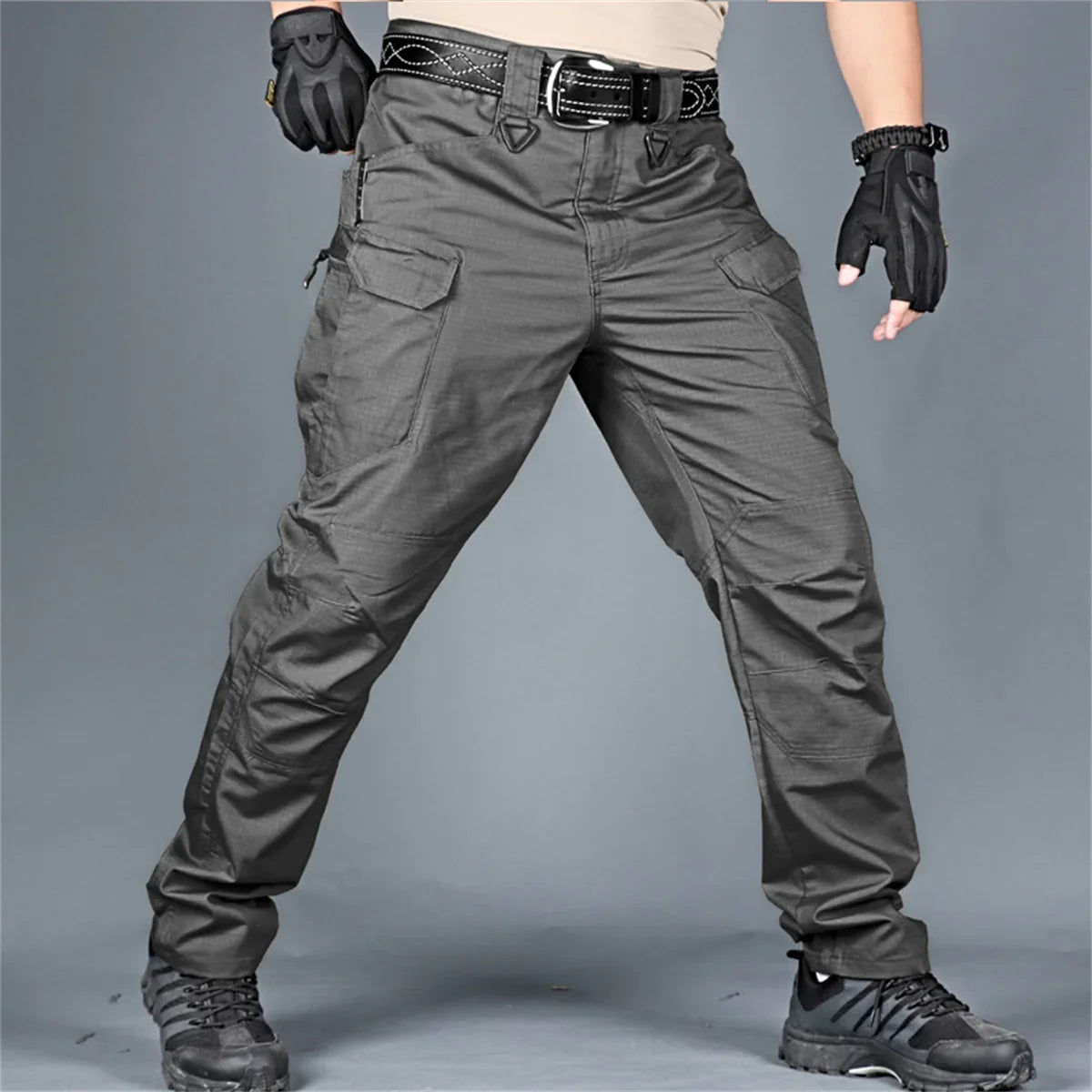 Plus Size Men's Elastic Tactical Pants Camping Hiking Fishing Trekking Climbing Outdoor Trousers Quick Dry Sports