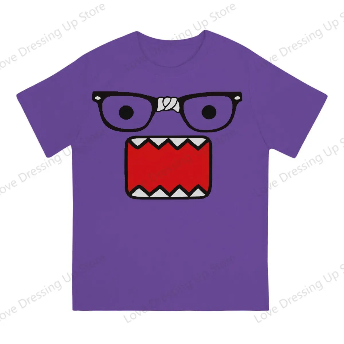 Domo Kun Print Funny Short Sleeved T-shirt Men Women Versatile  Couple Tops