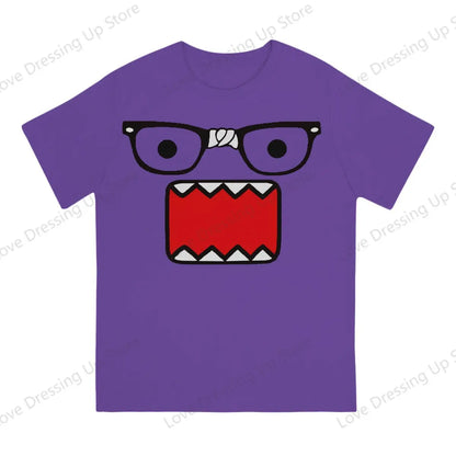 Domo Kun Print Funny Short Sleeved T-shirt Men Women Versatile  Couple Tops