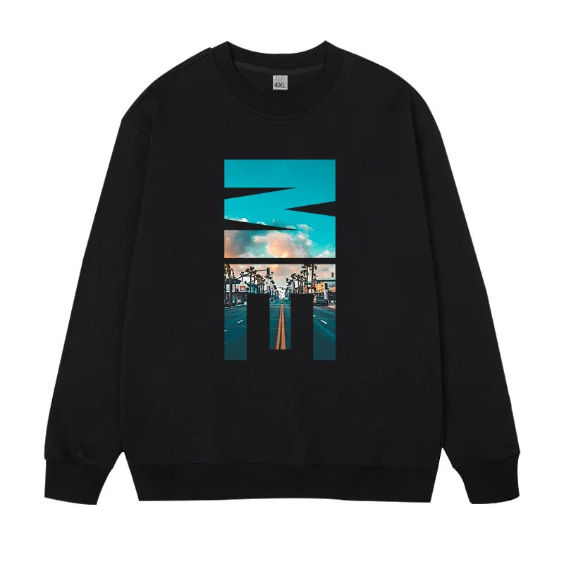 Plus Size Men's Pullovers Full Cotton Sweatshirts 5XL 6XL 7XL Autumn Winter Long Sleeves Printed Tops Male Clothing 110kg-180kg