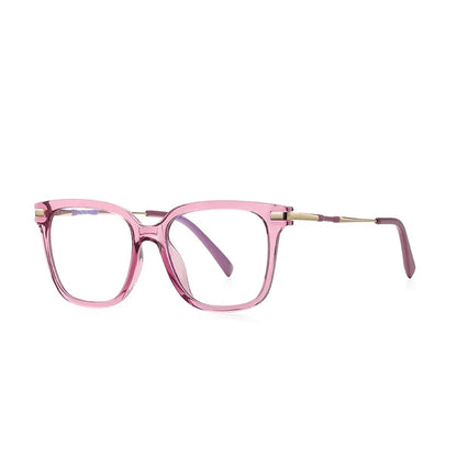 Women's  Reading Glasses Anti Blue Light Geometric Pink Frame Myopia Astigmatism Prescription Glasses  Women  PFD2129