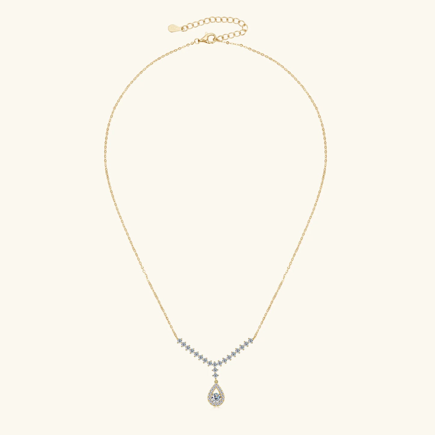3.38CT Moissanite Necklaces for Women 100% Real Silver Chain 925 Pandant Lab Diamond Luxury Wedding Party Jewelry