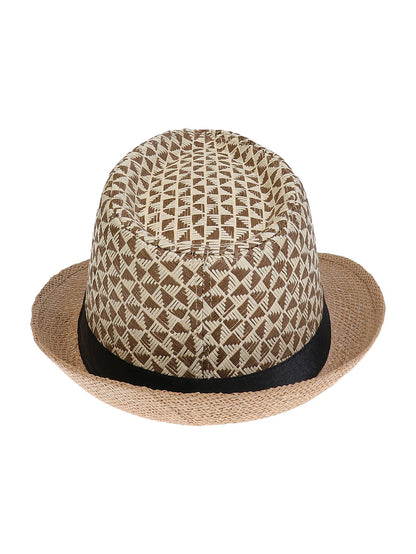Men's Hat Woven Straw Sunshade Hat Casual Buckle Beach Sun White Wedding Black Belt Fedoras Jazz Hat Panama Cap
